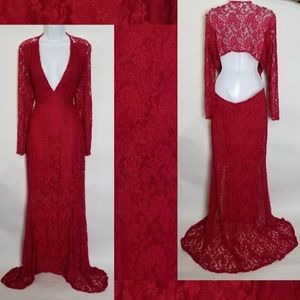 Cut-Out Lace Long Dress